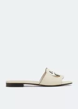 Сандалии GUCCI Interlocking G cut-out slide sandals, белый