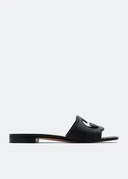 Сандалии GUCCI Interlocking G cut-out slide sandals, черный