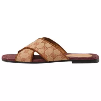 Сандалии Gucci с монограммой, коричневый