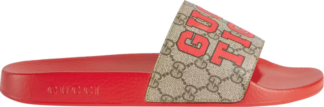 Сандалии Gucci Slide Tiger, красный