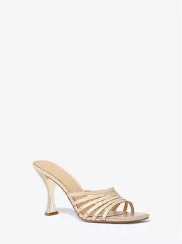 Сандалии Haisley из кожи с эффектом металлик Michael Kors, золотой