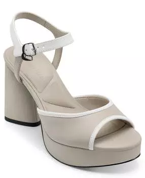 САНДАЛИИ HALLET НА ПЛАТФОРМЕ С РЕМЕШКОМ НА лодыжке KARL LAGERFELD PARIS, белый