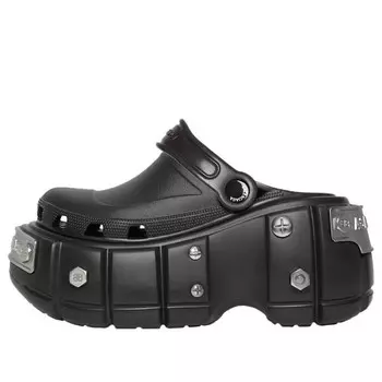 Сандалии hardcrocs slide x crocs 'nero silver' Balenciaga, черный