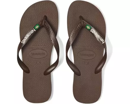 Сандалии Havaianas Brazil Logo Sandals, цвет Dark Brown/White