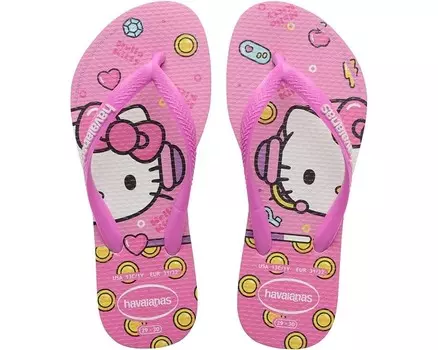 Сандалии Havaianas Kids Slim Hello Kitty Sandal, цвет White/Reddish Purple