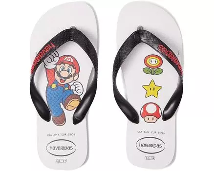Сандалии Havaianas Mario Bros, цвет White/Black