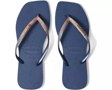 Сандалии Havaianas Slim Square Glitter Flip Flop, цвет Indigo Blue