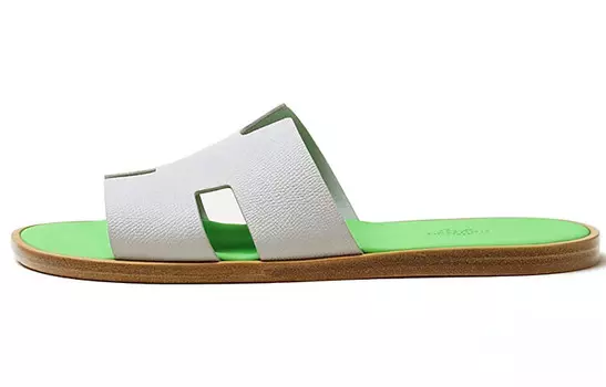 Сандалии Herms Gris Quartz Vert, зеленый / серый