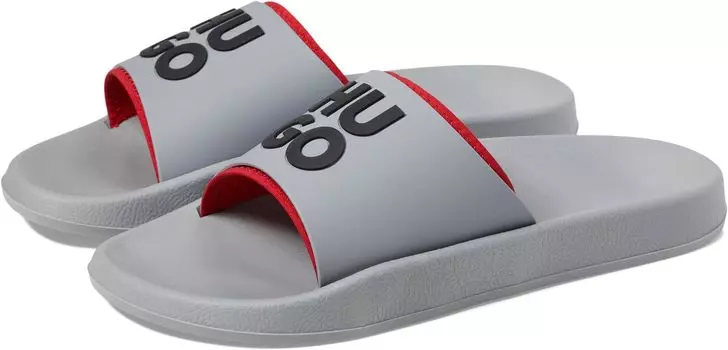 Сандалии HUGO Stacked Logo Slide Sandal, цвет Pearl Grey