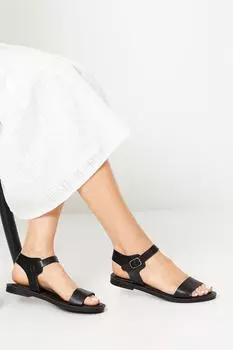 Сандалии Idalia Comfort на плоской подошве с ремешком на щиколотке Oasis, черный