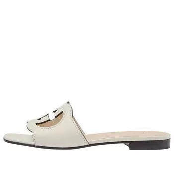Сандалии interlocking g cut-out slide sandal 'white leather' Gucci, белый