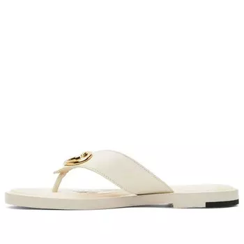 Сандалии interlocking g thong sandal 'white leather' Gucci, белый