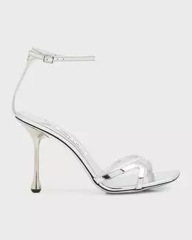 Сандалии Ixia с металлизированным ремешком на щиколотке Jimmy Choo, цвет Silver