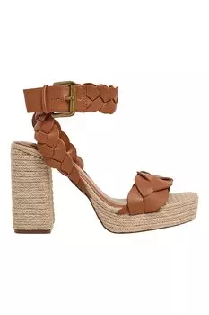 Сандалии из экокожи на массивном каблуке Pepe Jeans London, коричневый