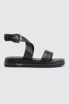 Сандалии из экокожи Pepe Jeans London, черный