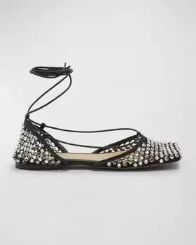 Сандалии из блестящей эластичной кожи на плоской подошве Bottega Veneta