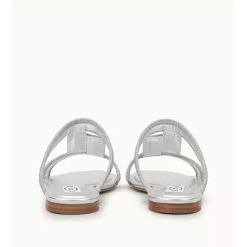 Сандалии из блестящей кожи TOD's, серебро