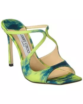Сандалии из денима Jimmy Choo Anise 95, зеленый