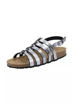 Сандалии из искусственной кожи GEOX, цвет Metallic Anthracite