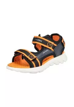 Сандалии из искусственной кожи и сетки GEOX, цвет Navy Orange