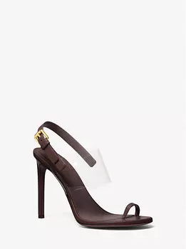 Сандалии из кожи и винила Catherine Michael Kors, коричневый