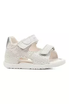 Сандалии из кожи и замши Geox, белый