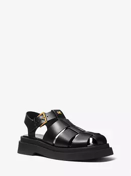 Сандалии из кожи Indy Fisherman Michael Kors, черный