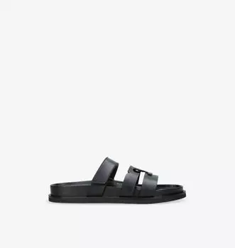 Сандалии из кожи Ines sport slide Tory Burch, черный