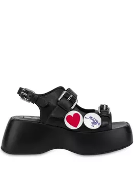 Сандалии из кожи Moschino, черный