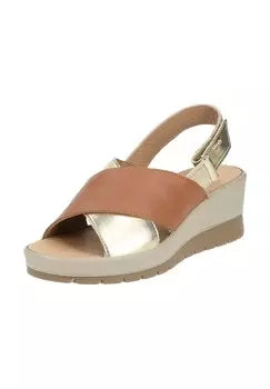 Сандалии из кожи наппа Igi&co, цвет Braun/gold