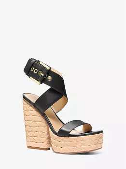 Сандалии из кожи Rhoda на платформе Michael Kors, черный