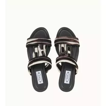 Сандалии из кожи с эффектом пониской кожи TOD's, белый