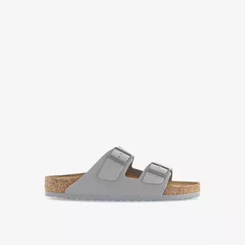 Сандалии из кожи с двойным ремешком Arizona Birkenstock, серый