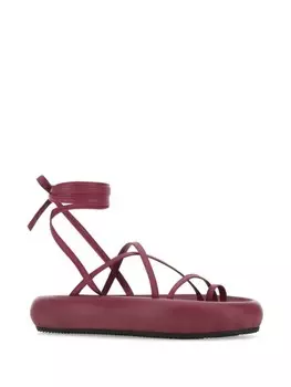 Сандалии из кожи с ремешками ISABEL MARANT, красный