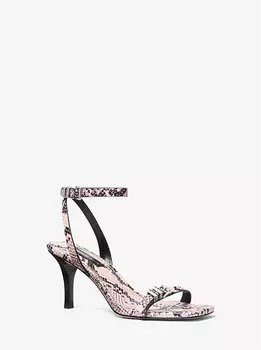 Сандалии из кожи с тиснением под змею Darrington Michael Kors, розовый