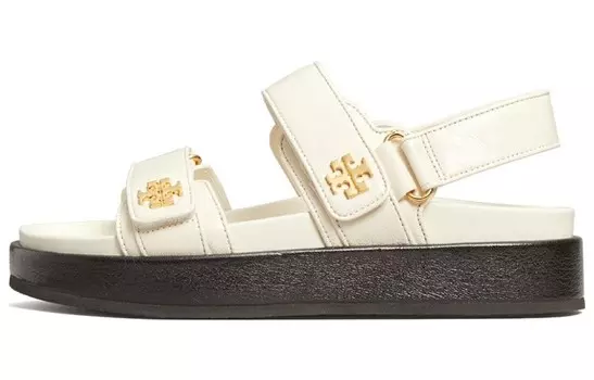 Сандалии из кожи с узором в виде двойной буквы Т Tory Burch