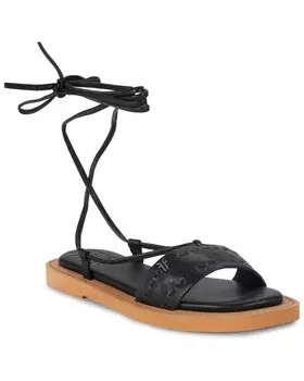 Сандалии из кожи с завязками на щиколотке Frye Faye, черный