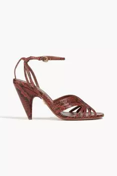 Сандалии из кожи со змеиным эффектом ZIMMERMANN, животный принт