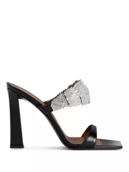 Сандалии из кожи, украшенные стразами, 105 мм Giuseppe Zanotti, черный