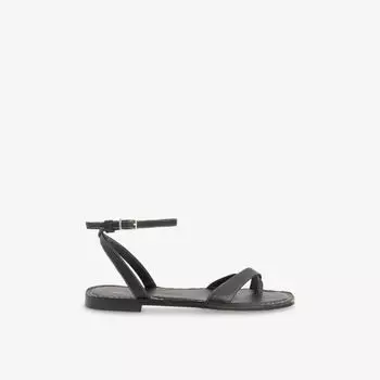 Сандалии из кожи Whistles Contrast-Stitch с ремешками, черный