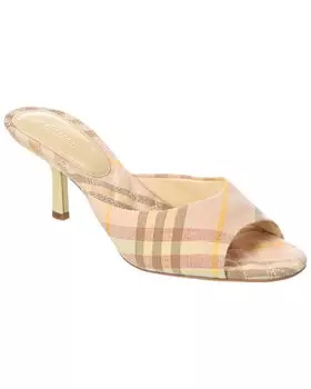 Сандалии из льна в клетку Burberry, розовый
