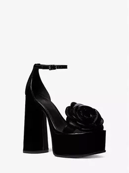 Сандалии из лакированной кожи на платформе Elodie Michael Kors, черный