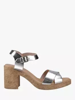 Сандалии из натуральной кожи джорджии на блочном каблуке Hush Puppies, серебряный