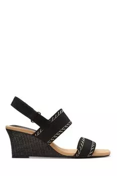 Сандалии из нубука с розами и кьяррой Clarks, черный