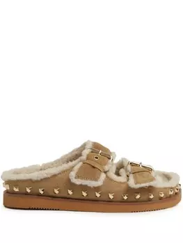 Сандалии из овчины с пряжками цвета ясеня Ash, коричневый