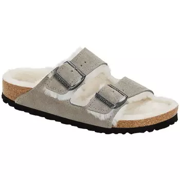 Сандалии из овечьей шерсти Birkenstock Arizona, серый