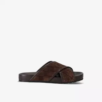 Сандалии из плетеной кожи Tarik Bottega Veneta, коричневый