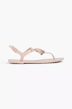 Сандалии из ПВХ с кожаной отделкой и кисточками TOD'S, розовый