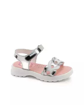 Сандалии из серебряной кожи для девочки Pablosky, серебряный