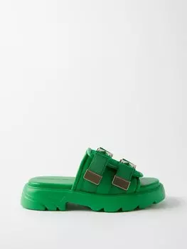 Сандалии из сетки и кожи flash Bottega Veneta, зеленый